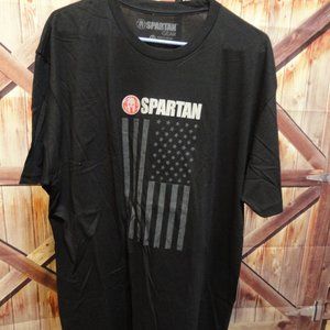 Spartan Gladiator Stars & Stripes flag graphic T~one sided~EUC